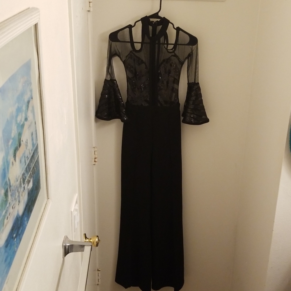 Black sequin choker style jumpsuit